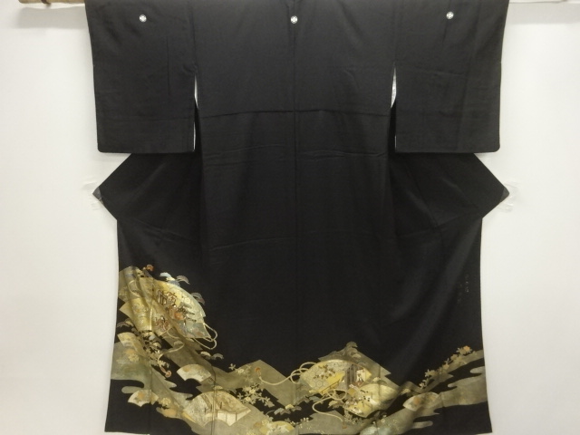 JAPANESE KIMONO / TOMESODE / EMBROIDERY / PEOPLE IN THE HEIAN ERA / ARTIST WORK